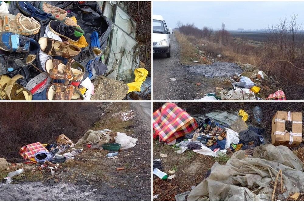 2 MUŠKARCA I ŽENA SU ISTOVARILI IZ KOLA BRDO ĐUBRETA NA ZELENU POVRŠINU: Bahatili se, pobacali i DEČJU OBUĆU! FOTO