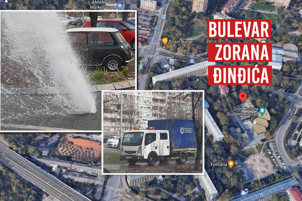 GEJZIR NA NOVOM BEOGRADU! Pukao toplovod, voda lije na sve strane! (VIDEO)