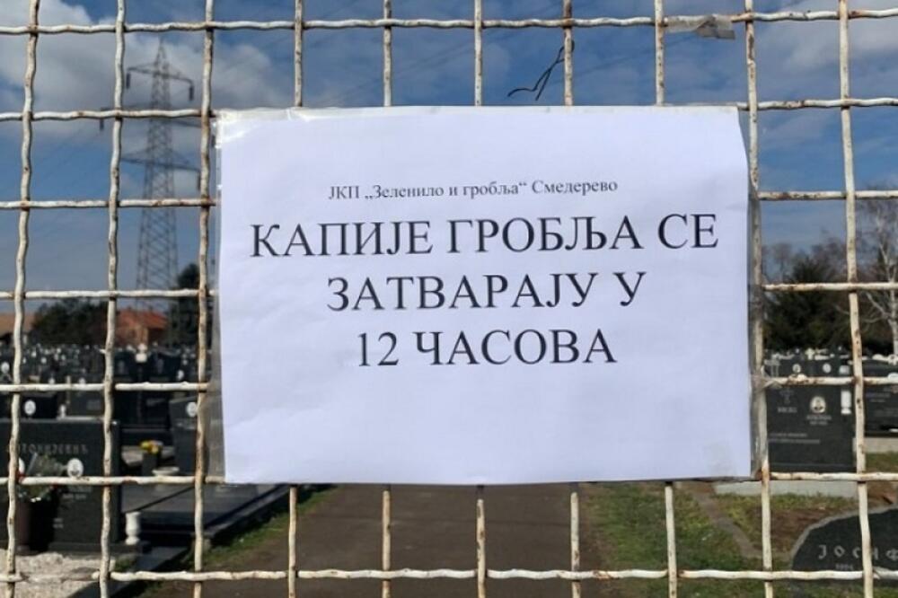 SMEDEREVCI OSTALI ZATEČENI: Nisu očekivali zaključane kapije groblja, ova odluka nije doneta na Kriznom štabu?!