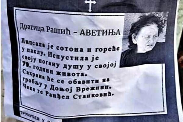 BAKU IZ NIŠA ŽIVU SAHRANILI: Na smrtovnici je nazvali pogrdnim imenom, ovo niko nije zaslužio, SRAMOTA!