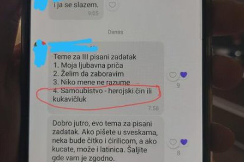 SKANDALOZNA TEMA ZA PISMENI ZADATAK U SRBIJI: Samoubistvo kao HEROJSKI ČIN, da li je ovo REALNO? (FOTO)