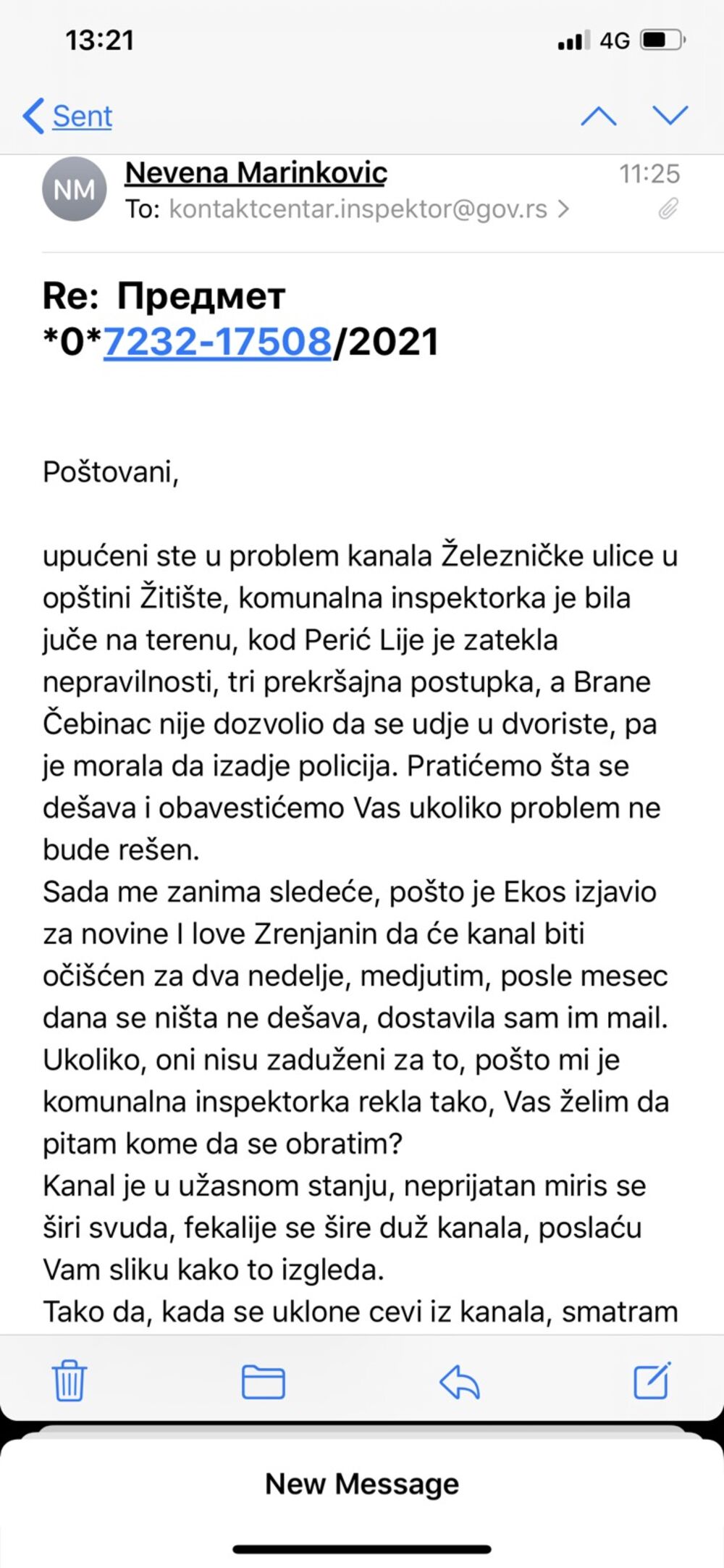 Žitište mejlovi