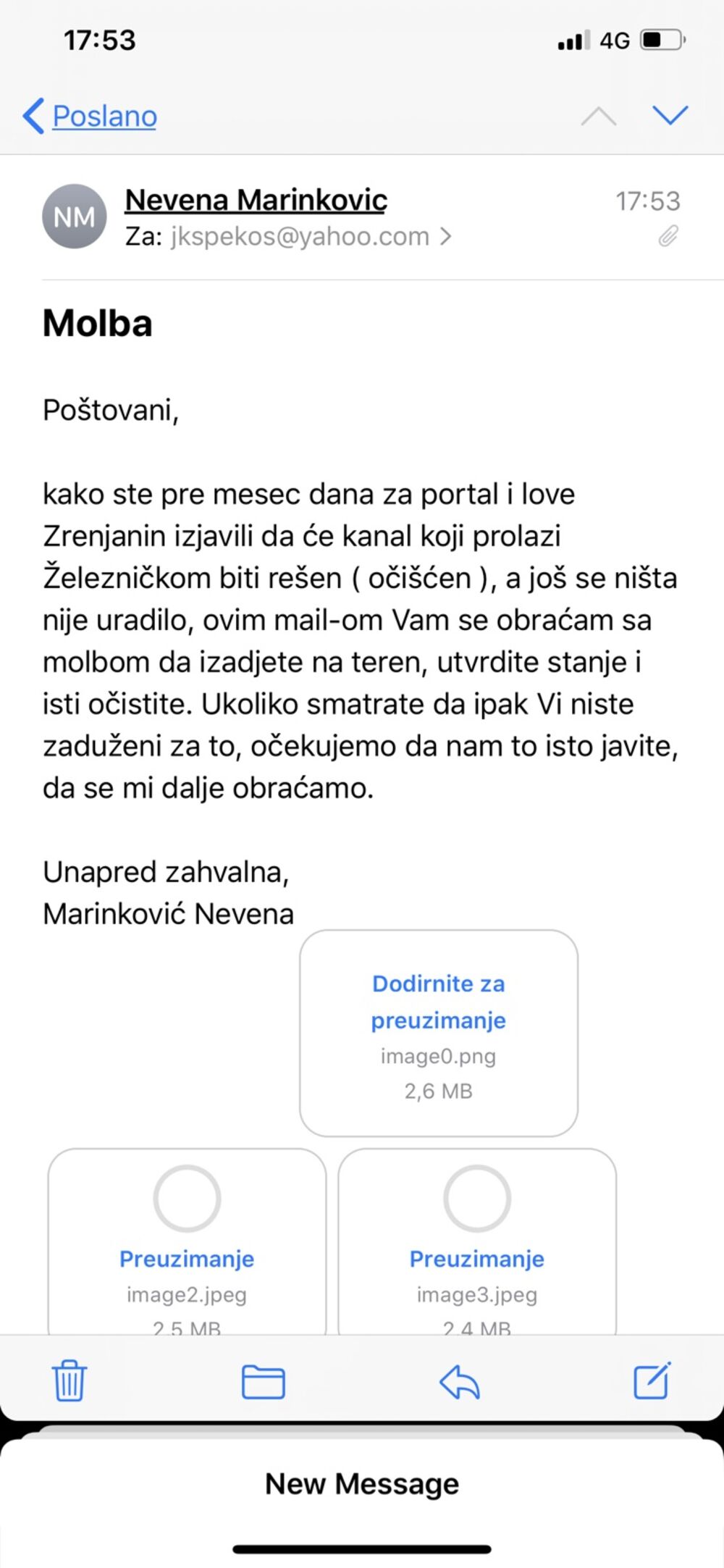 Žitište mejlovi