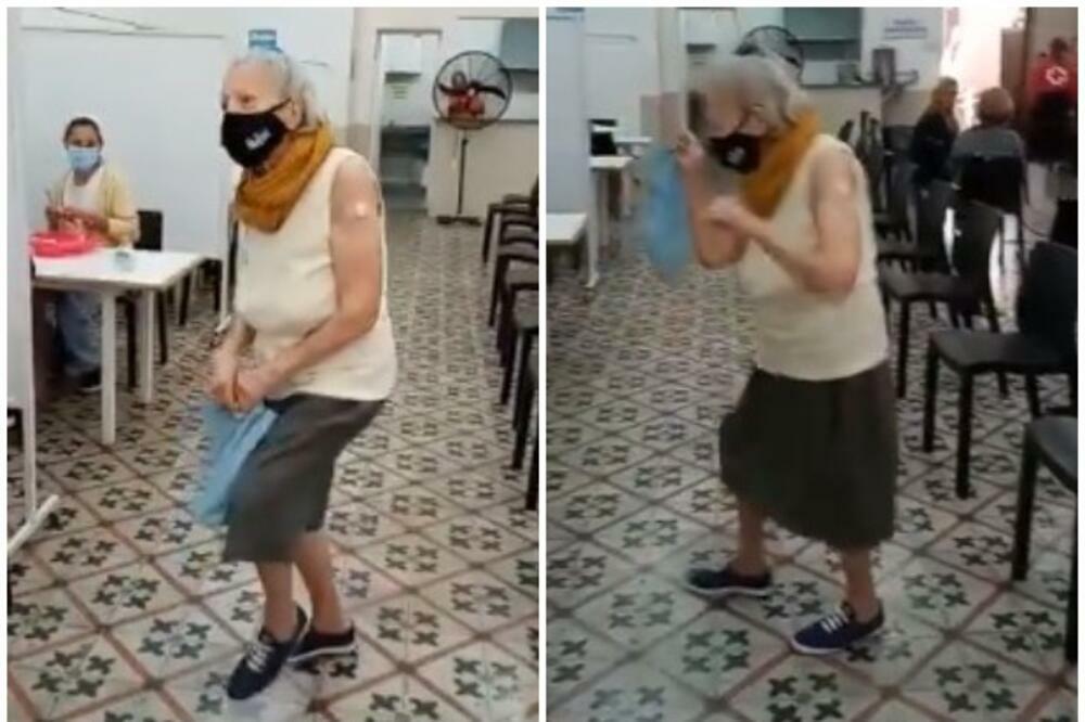 PROSLAVILA SLOBODU! BAKA UZDRMALA INTERNET: Nakon vakcinacije ZAIGRALA i oduševila prisutne (VIDEO)
