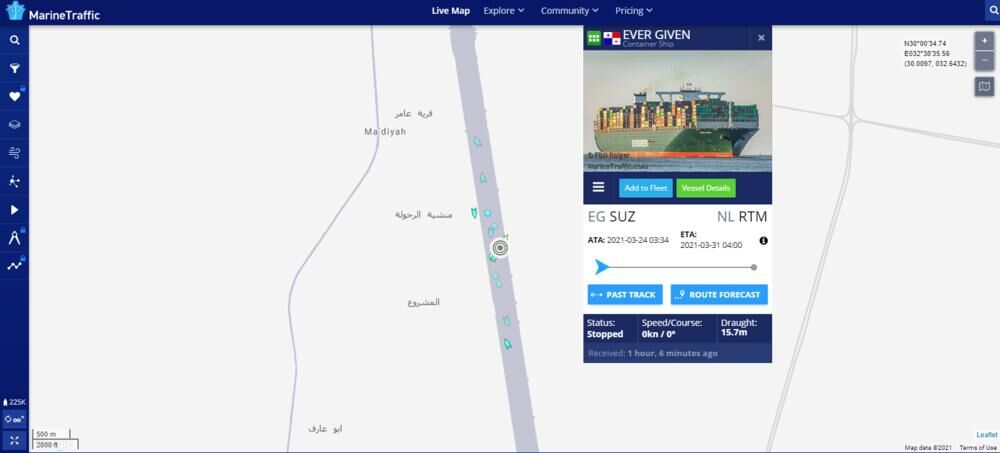 Aplikacija MarineTraffic