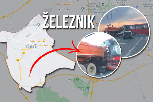 JEZIV SNIMAK SA SKRETANJA U ŽELEZNIK! Šoferka autobusa smrskana, prikolica kamiona završila u prevozu (VIDEO)