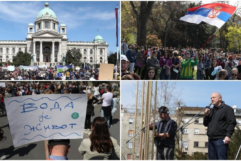 GOTOV ZVANIČAN DEO EKOLOŠKOG PROTESTA U BEOGRADU: Građani krenuli ka Vladi, izneli su svoje ZAHTEVE! (FOTO)