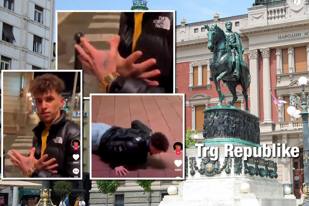 SKANDAL NA TRGU REPUBLIKE: Albanci pokazivali DVOGLAVOG ORLA I RADILI SKLEKOVE: Provocirali usred Beograda! VIDEO