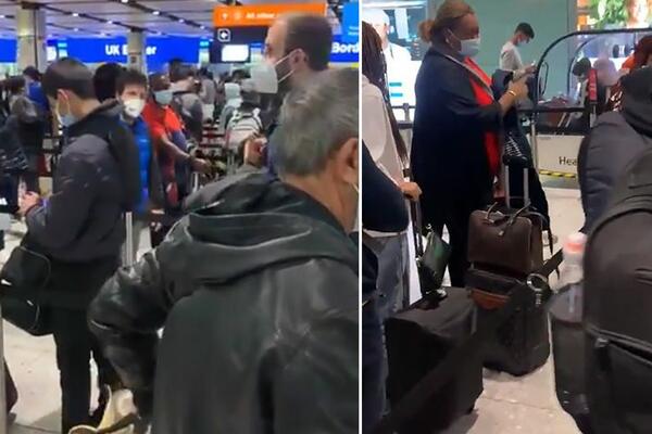 ŽENA PALA U NESVEST NA AERODROMU HITROU NAKON SEDAM SATI ČEKANJA: Ogromni redovi zbog rigoroznih mera! (VIDEO)
