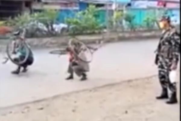 IZAŠLI NA ULICU ZA VREME POLICIJSKOG ČASA: Vojnik ih kaznio na neverovatan način! (VIDEO)