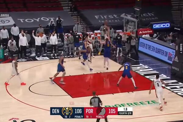NEMA 'DEJM TAJMA' KAD JE JOKIĆ POD KOŠEM! Zaustavio šut Portlanda za pobedu, prosto ne dâ da Denver izgubi! (VIDEO)