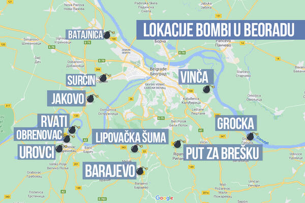 NA OVIM LOKACIJAMA U BEOGRADU LEŽE OGROMNE BOMBE! Na Zvezdaru 5 bombi bačeno, najteža ima TONU! (MAPA)