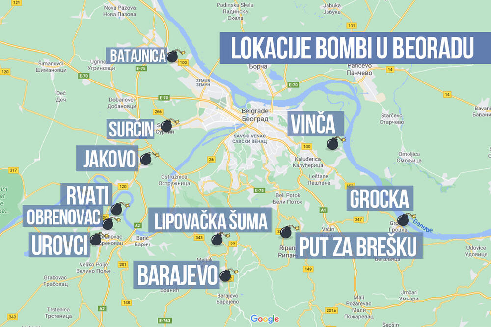 NA OVIM LOKACIJAMA U BEOGRADU LEŽE OGROMNE BOMBE! Na Zvezdaru 5 bombi bačeno, najteža ima TONU! (MAPA)