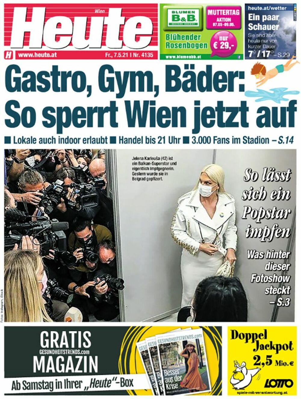 Jelena Karleuša na naslovnoj novina 'Heute'