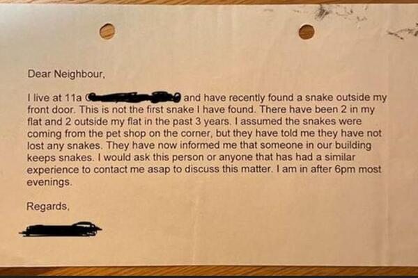 KAD JE VIDEO OVU PORUKU KOJU MU JE OSTAVIO KOMŠIJA, nije više mogao da SPAVA!