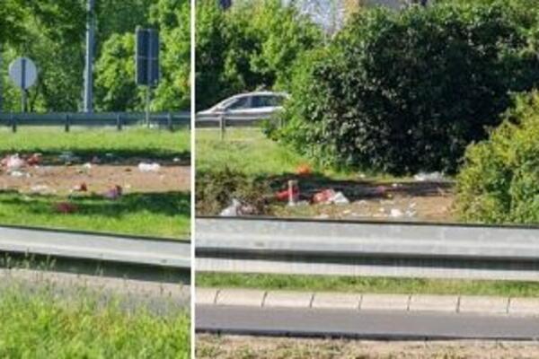 BRUKA USRED BEOGRADA! Gomile i gomile smeća posle još jedne noćne žurke pored autoputa (FOTO)