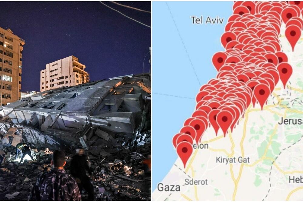 OBJAVLJENA STRAŠNA MAPA: Ona pokazuje strahotu najgorih sukoba u poslednjih 7 godina između Izraela i Palestine!
