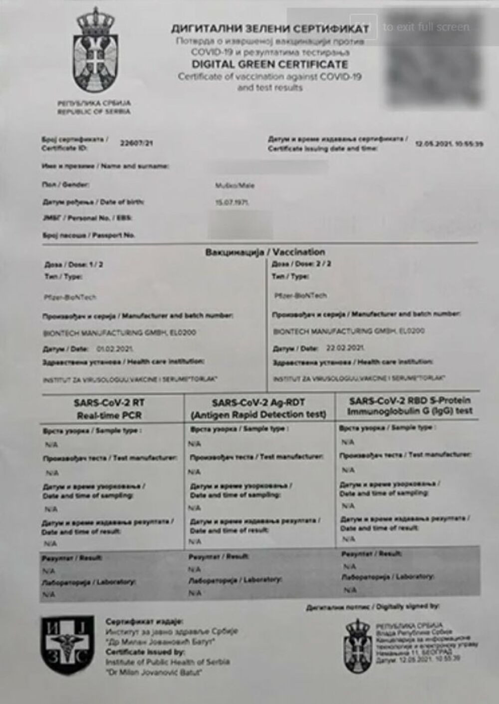 Digitalni sertifikat