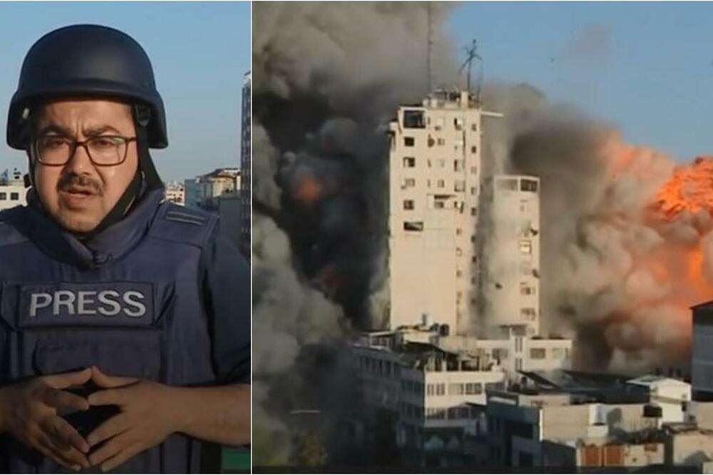 DRAMA U GAZI! Novinar izveštavao sa terena, usledio je šok - srušila se zgrada koja se nalazila iza njega! (VIDEO)