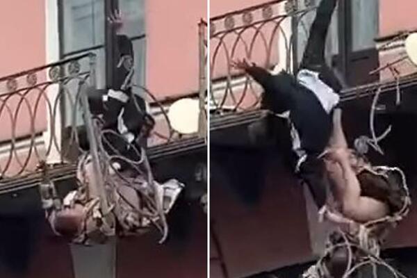 OLGA SE MAKLJALA SA MUŽEM, PA OBOJE IZELETELI KROZ BALKON: Ograda se SLOMILA, par se STRMOGLAVIO na ulicu! (VIDEO)