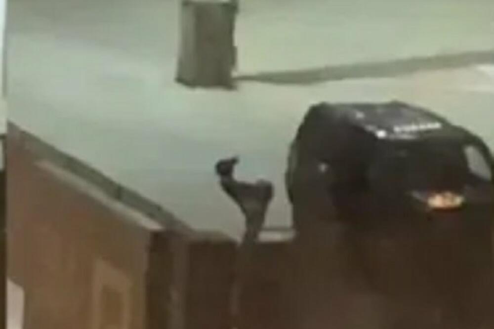 PONOĆNI ŠOU ISPRED ZATVORA: Devojka se popela na krov garaže, pa TVERKOVALA pred osuđenicima! (VIDEO)