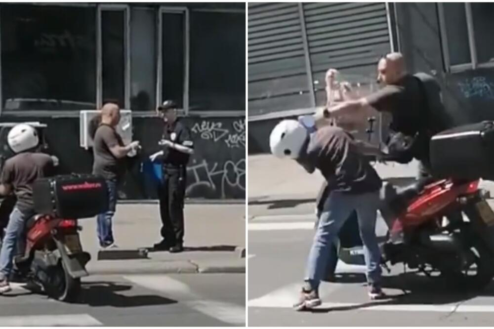 TUČA U CENTRU BEOGRADA! Komunalni policajac reagovao KAO MUNJA, ćelavi NASILNIK odmah podvio rep! (VIDEO)