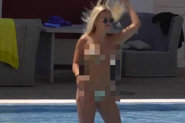 PROVOCIRA KAKO MRDNE KUKOVIMA! Sanja Stanković nikad ŽEŠĆA: Skinula se i pokazala UMEĆE u BAZENU! (VIDEO)
