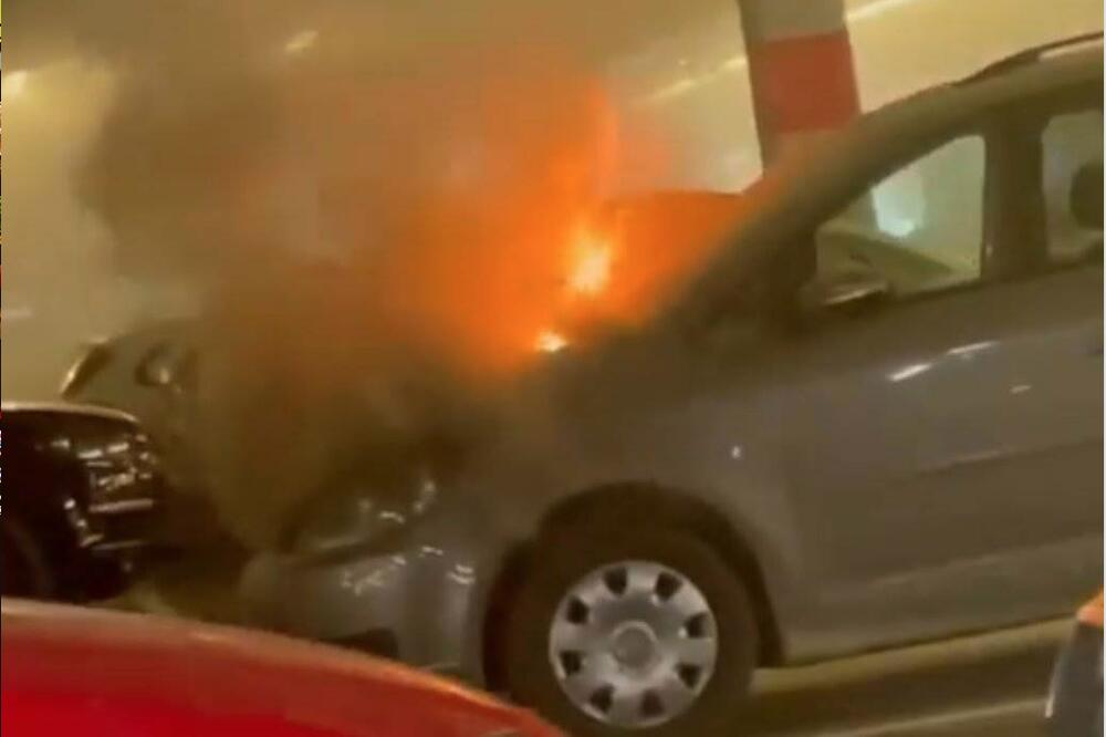 HAOS NA NOVOM BEOGRADU! ZAPALIO se automobil, KULJA DIM, građani ŠOKIRANI (VIDEO)