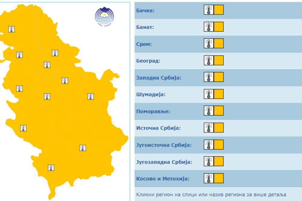 KO PREŽIVI PRIČAĆE! Sutra do 38 stepeni, u četvrtak najtopliji dan ove nedelje, ŽUTI METEOALARM će biti uključen