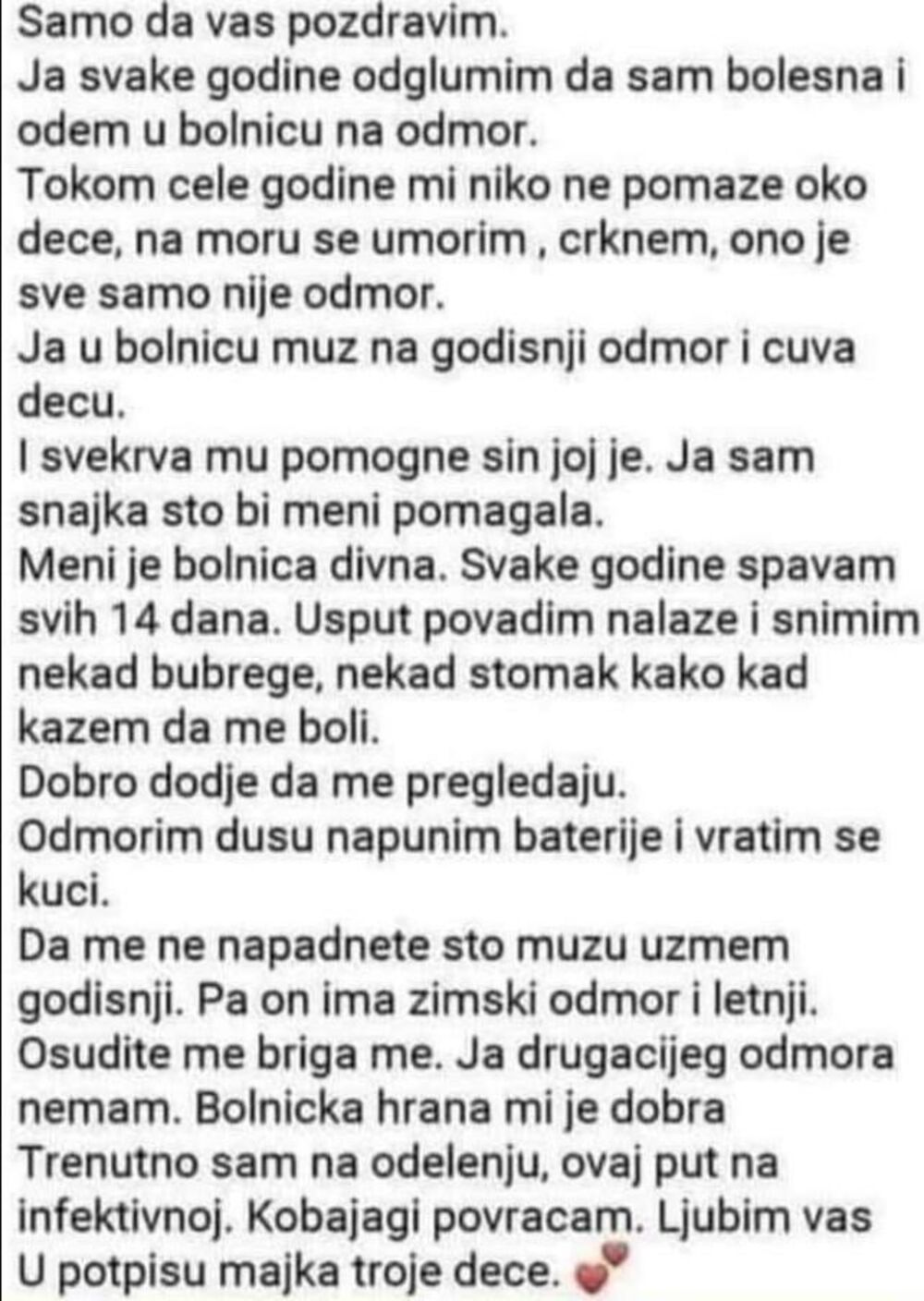 Post majke troje dece