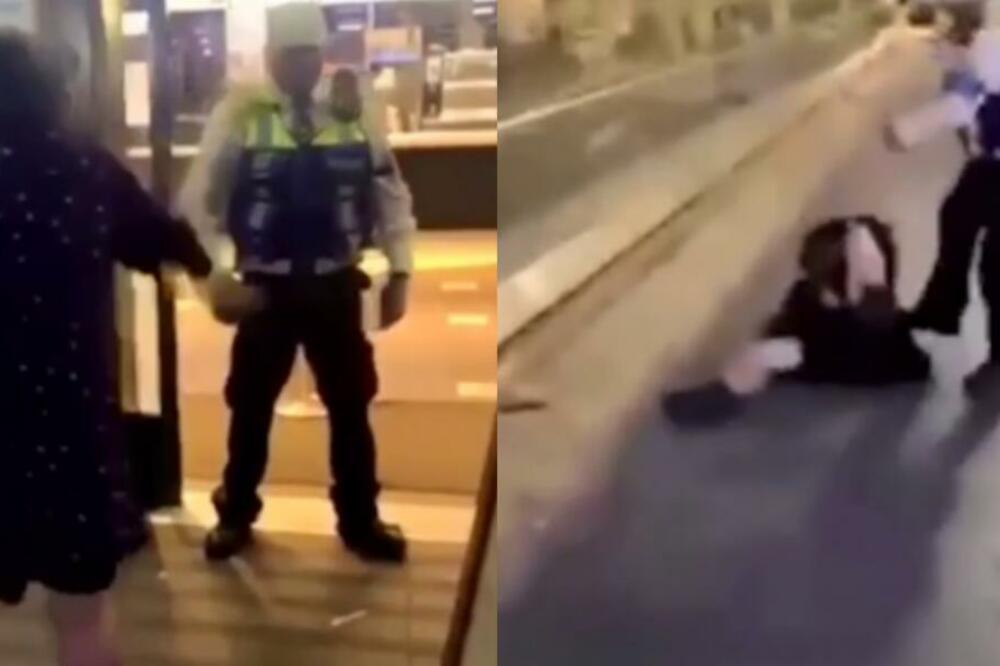 ŽENA BACILA ČAŠU ČUVARU U LICE, ON JE PREMLATIO PALICOM I NOGAMA: Ljudi snimali i navijali, UŽASNO! (VIDEO)