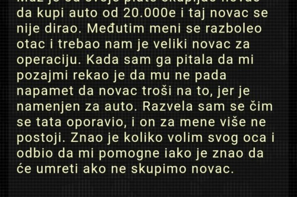 MUŽ JE SKUPLJAO NOVAC DA KUPI AUTO, A ONDA JE ŽENA IMALA 1 MOLBU ZA NJEGA: Posle toga ništa nije bilo ISTO! FOTO