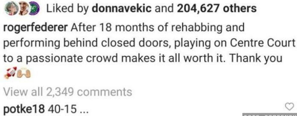 Marko Podraščanin, Komentar, Rodžer Federer