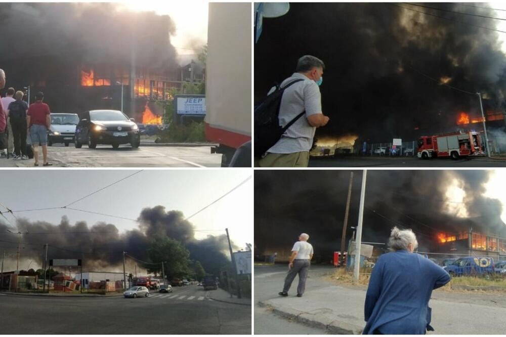 STRAŠNI SNIMCI POŽARA IZ LUKE BEOGRAD: Izgoreo magacin u kome su bili uglavnom PAPIR I KARTON! (VIDEO)