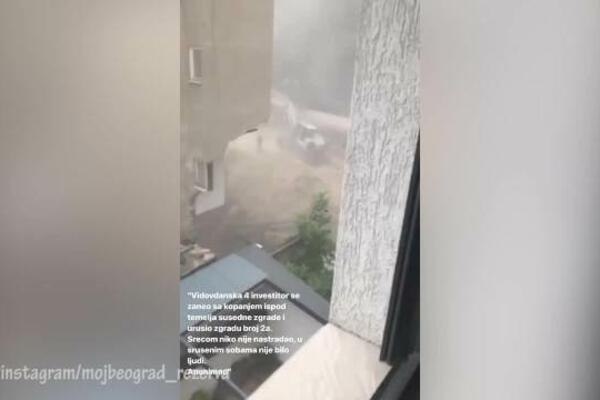 POGLEDAJTE KAKO SE SRUŠILA ZGRADA NA VRAČARU! Pukom srećom izbegnuta tragedija (VIDEO)