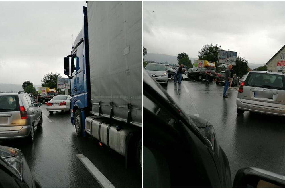 VELIKI SUDAR U SEVOJNU: Sve stoji, a kiša dodatno otežava saobraćaj! (FOTO)