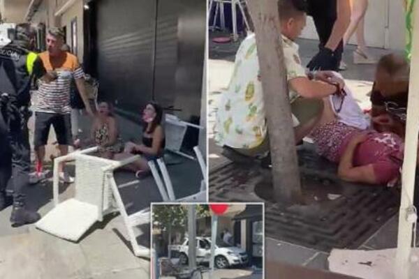 OVO JE MOMENAT KADA JE ULETEO KOLIMA U BAŠTU KAFIĆA: Čula se vrska, ljudi u panici! (VIDEO)