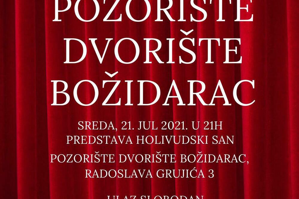 POZORIŠTE DVORIŠTE BOŽIDARAC KREĆE SA RADOM: Ulaz na sve programe je besplatan, biće puno komedija