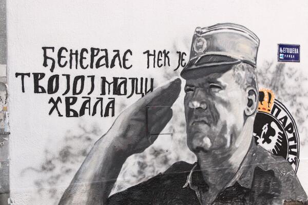 Grupa mladića u Sremskoj Kamenici večeras crta novi mural Mladiću