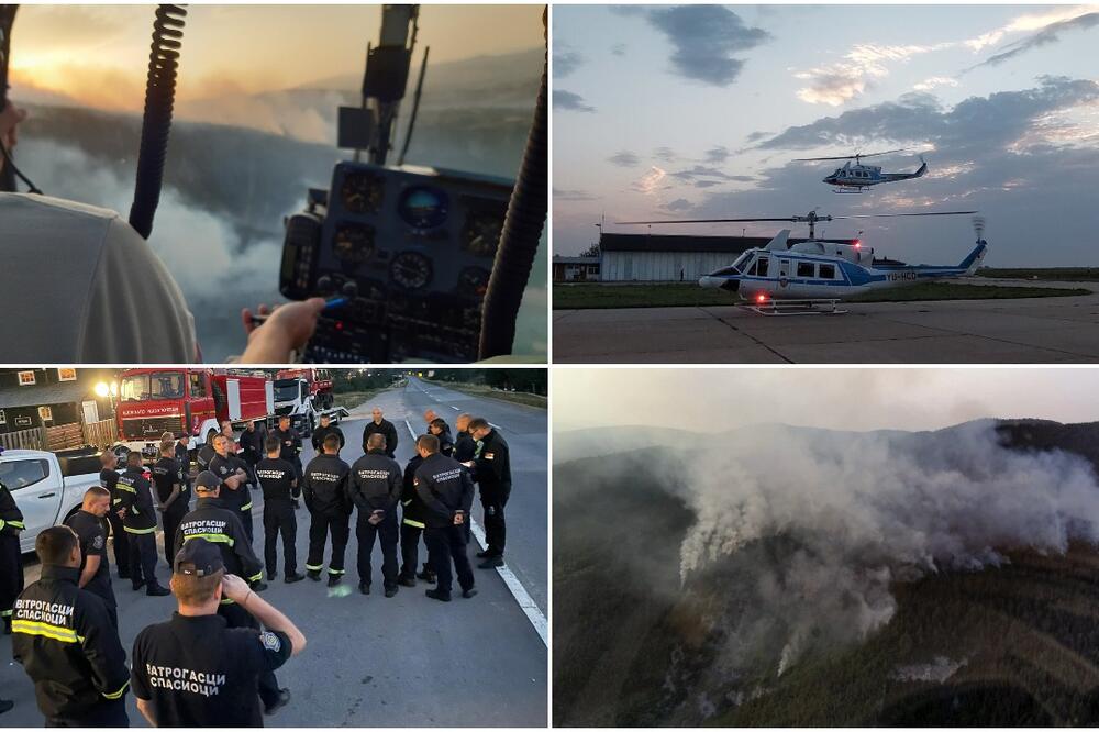 SPEKTAKULARNA JUTARNJA AKCIJA SRPSKE POLICIJE: Pogledajte kako HELIKOPTERIMA gase POŽAR KOD NOVE VAROŠI! (FOTO)