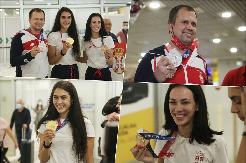 DOČEKANI SRPSKI BOGOVI SPORTA: Naši šampioni sleteli u Beograd, EMOTIVNI MOMENTI!