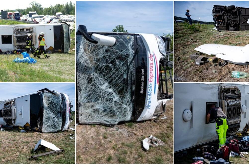 SLIKE UŽASA IZ NEMAČKE! Na mestu gde su povređeni srpski studenti ostala olupina, svuda su razbacane stvari, JEZIVO