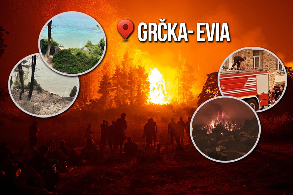 OPET STRAVIČAN POŽAR U GRČKOJ, GORI EVIJA! Vatrogasci se bore s VATRENOM STIHIJOM, naređena EVAKUACIJA! (VIDEO)