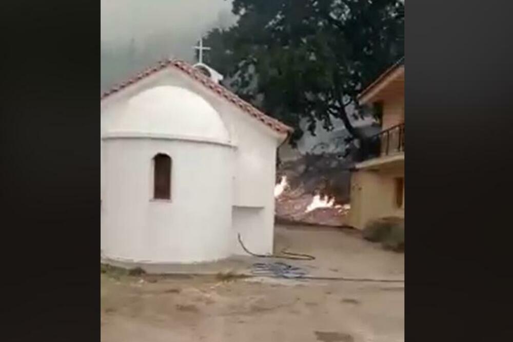 NEVEROVATNO: Vatra na Eviji nije ni dotakla manastir, požar se samo u krug širio! SNIMAK SVE DOKAZUJE (VIDEO)