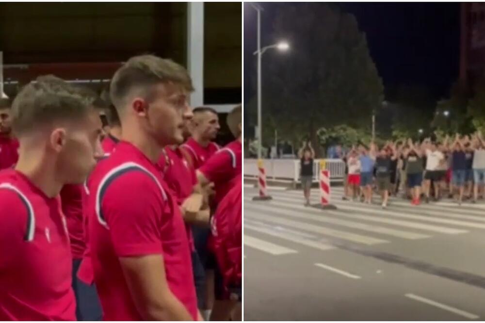 DELIJE DOČEKALE FUDBALERE NA AERODROMU: I posle bolnog poraza orilo se "Zvezda, Zvezda!" (VIDEO)