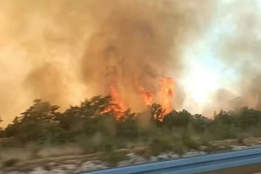 STRAHOVIT POŽAR KOD AUTOPUTA BLIŽI SE KUĆAMA: Sve snage su na terenu, JEZIV prizor