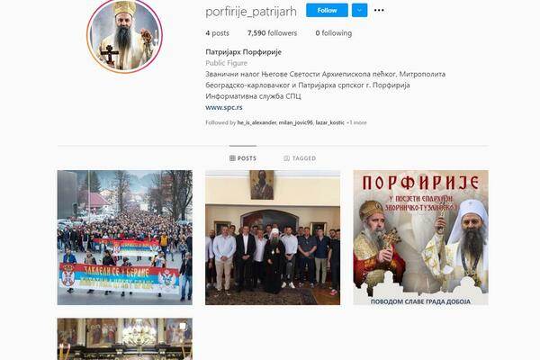 PATRIJARH PORFIRIJE OTVORIO PROFIL NA INSTAGRAMU! Već ga prati skoro 8.000 ljudi (FOTO)