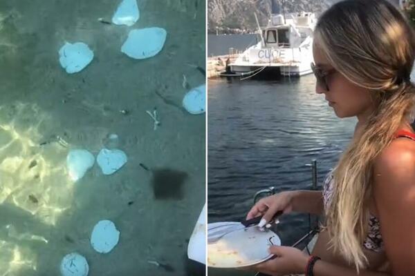 OGLASIO SE AUTOR SNIMKA KOJI JE ZAPALIO REGION: Razjašnjeno zašto je devojka BACALA TANJIRE U MORE! (FOTO)