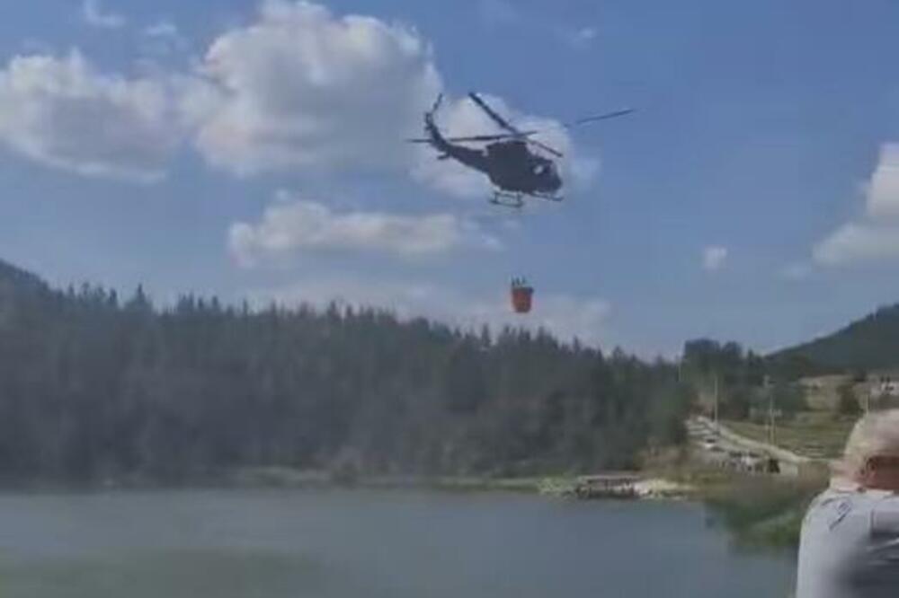 GORI DURMITOR, HELIKOPTER GASI POŽAR! Preti da se proširi ka kanjonu reke Tare!