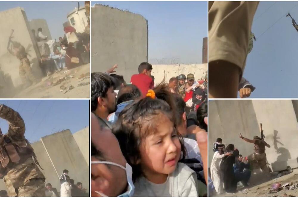 DECA VRIŠTE, LJUDI LEGLI NA ZEMLJU, VOJNICI PUCAJU: Procureo STRAVIČAN SNIMAK iz kruga AERODROMA U KABULU (VIDEO)